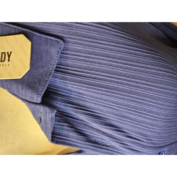 Nwt Coofandy Men's Stretchy Blue Long Sleeve Size L 800-1 - Picture 3 of 7